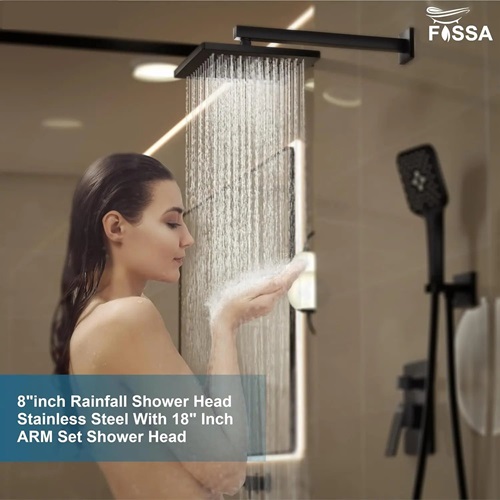 FOSSA Rainfall Head Shower 8 x 8 inch Stainless Steel_3
