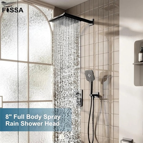 FOSSA Rainfall Head Shower 8 x 8 inch Stainless Steel_4