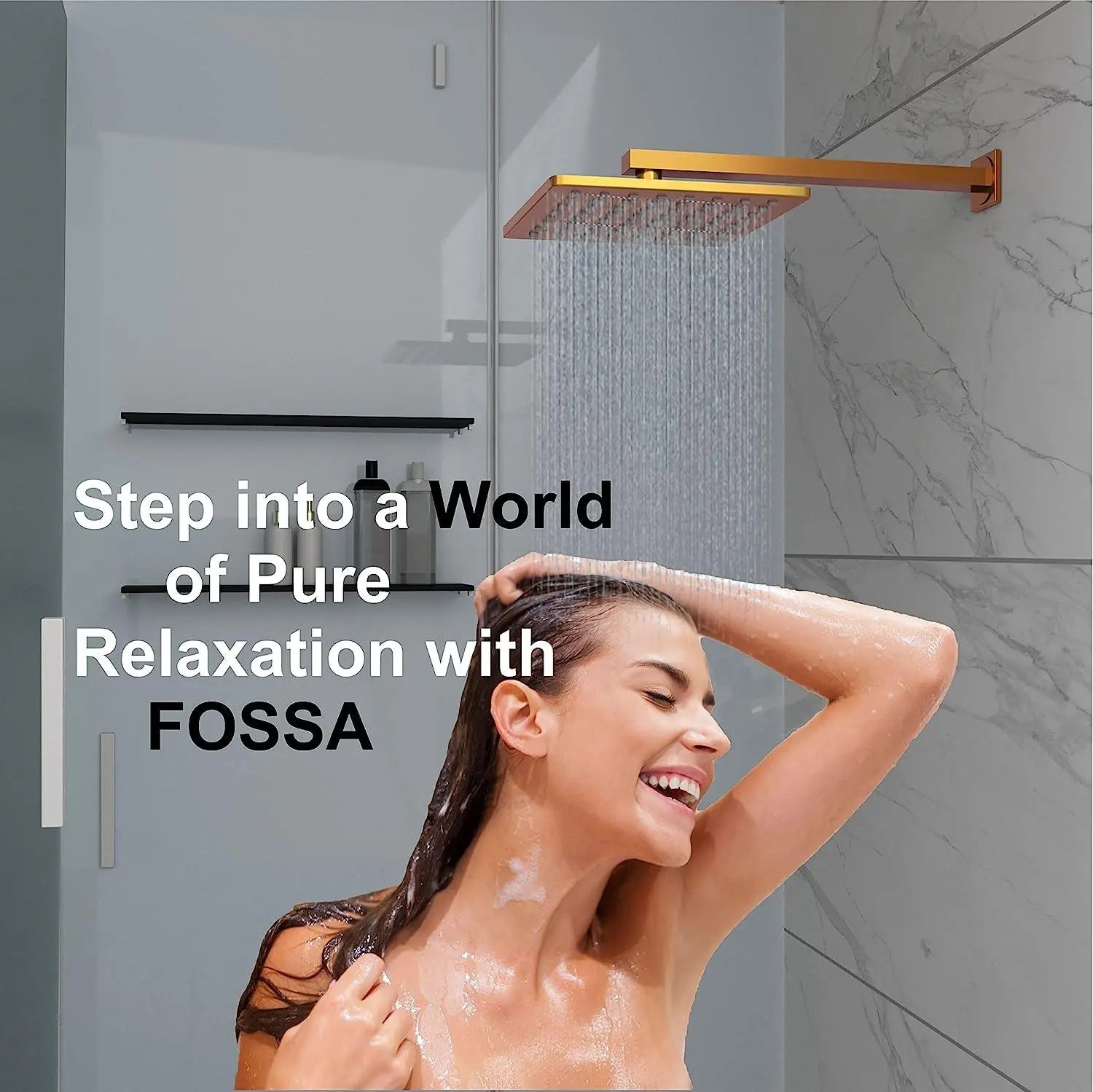 FOSSA Overhead Single Flow Shower 8 x 8 inch Stainless Steel_4
