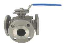 YASH 1 inch 3 Way Stainless Steel Ball Valves Flanged_0