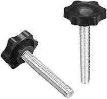 Rubber and Mild Steel Star Black 40 mm Knobs_0