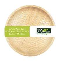 Areca Palm Leaf Disposable Plates Round 10 inch Beige_0