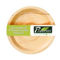 Areca Leaf Disposable Plates Round 8 inch Beige_0
