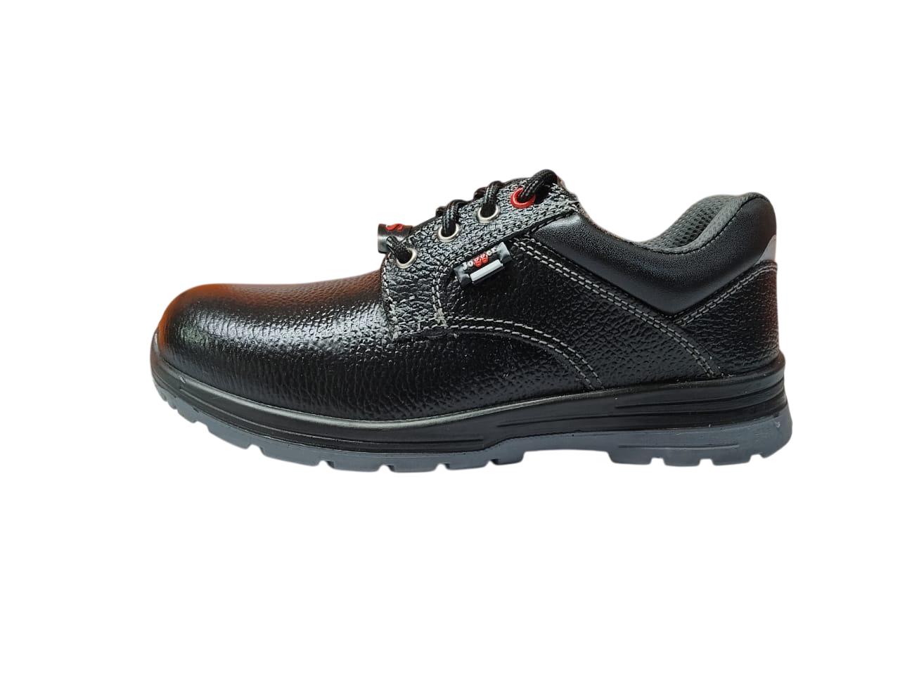 H S INTERNATIONAL HS -JOGGER Buff Grain leather Steel Toe Safety Shoes Black_1