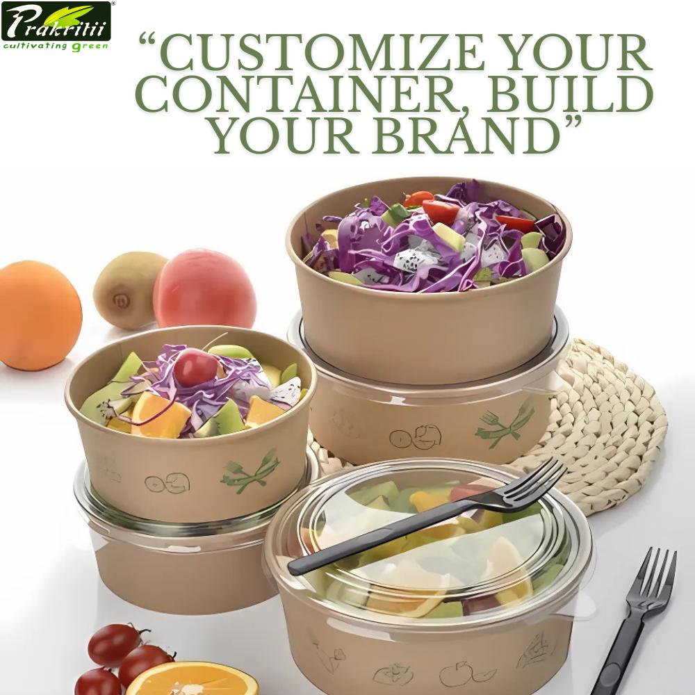 Paper Disposable Bowls Round 5 inch Brown_4