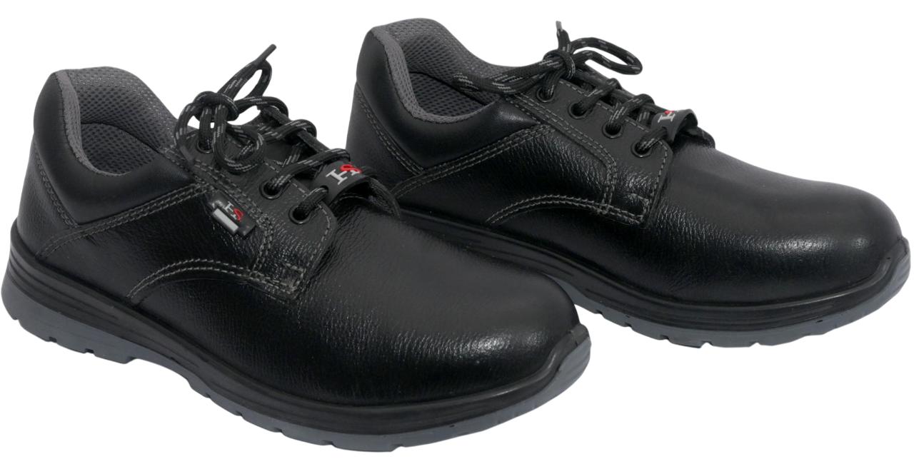 H S INTERNATIONAL HS-2450 High Quality Tango Leather Steel Toe Safety Shoes Black_1