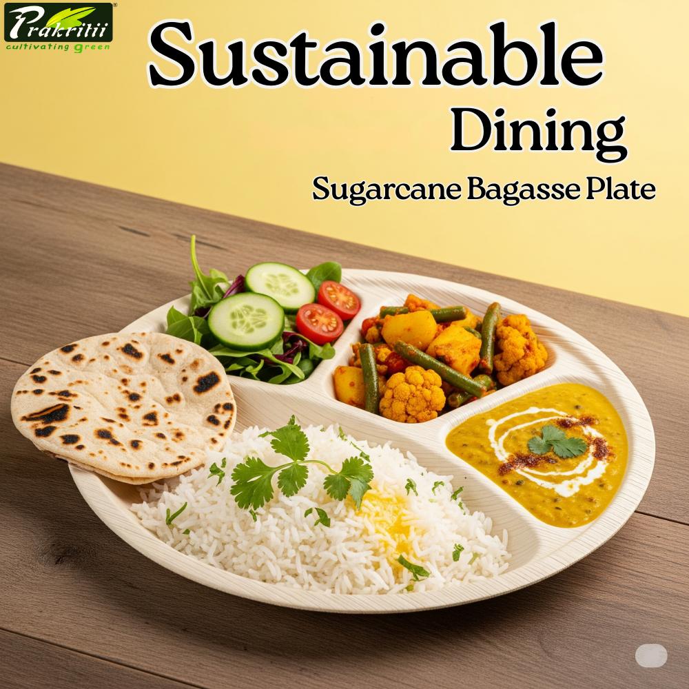 Areca Leaf Disposable Plates Round 12 inch Beige_1