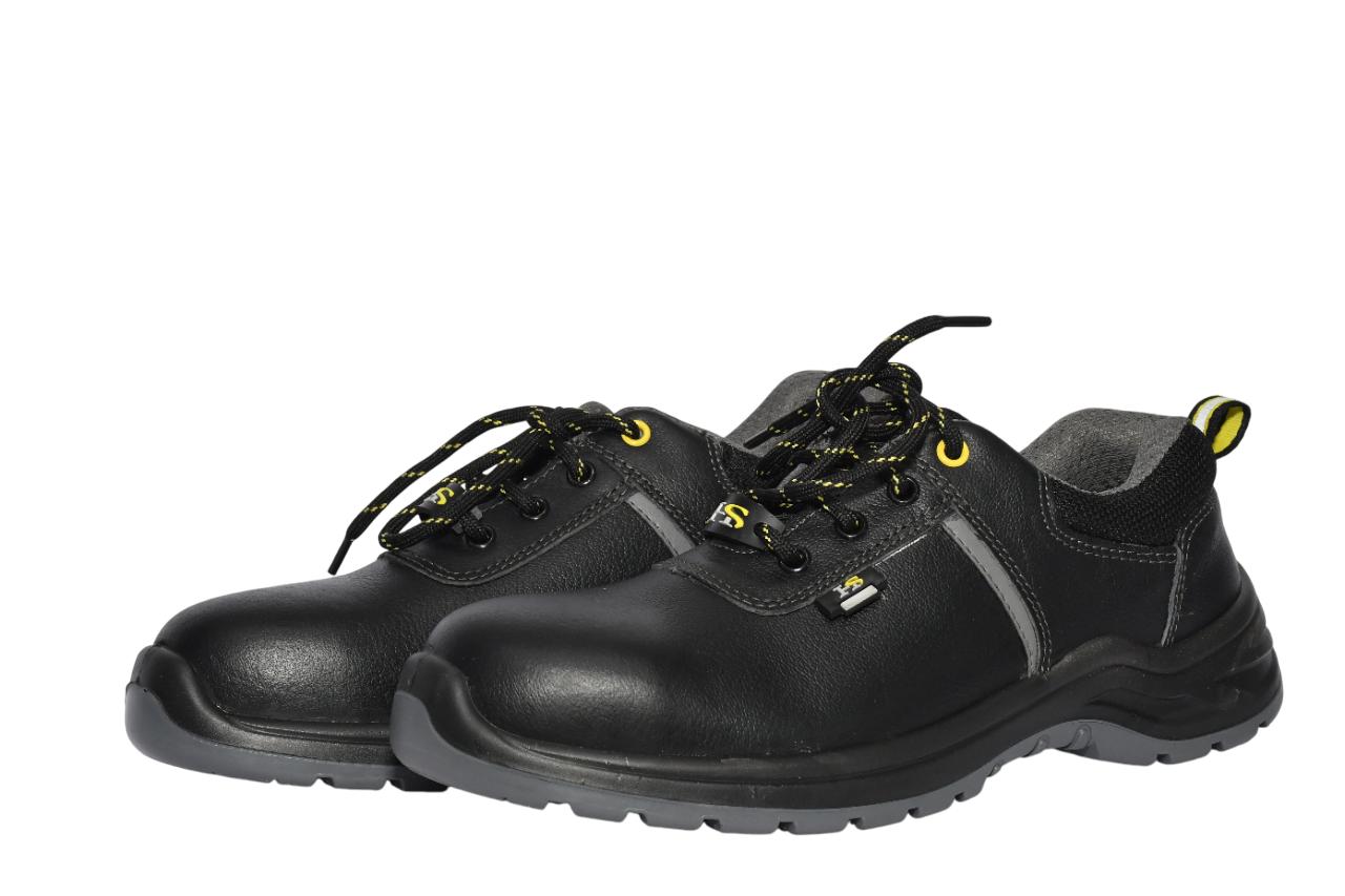 H S INTERNATIONAL HS-801 High Quality Leather Steel Toe Safety Shoes Black_2