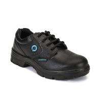 Bata Buff Barton Print Leather Fibre Toe Safety Shoes Black_0