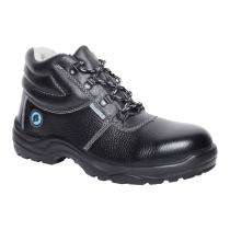 Bata Buff Barton Print Leather Steel Toe Safety Shoes Black_0
