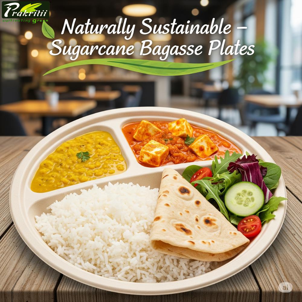 Sugarcane Bagasse Disposable Plates Round 10 inch White_3