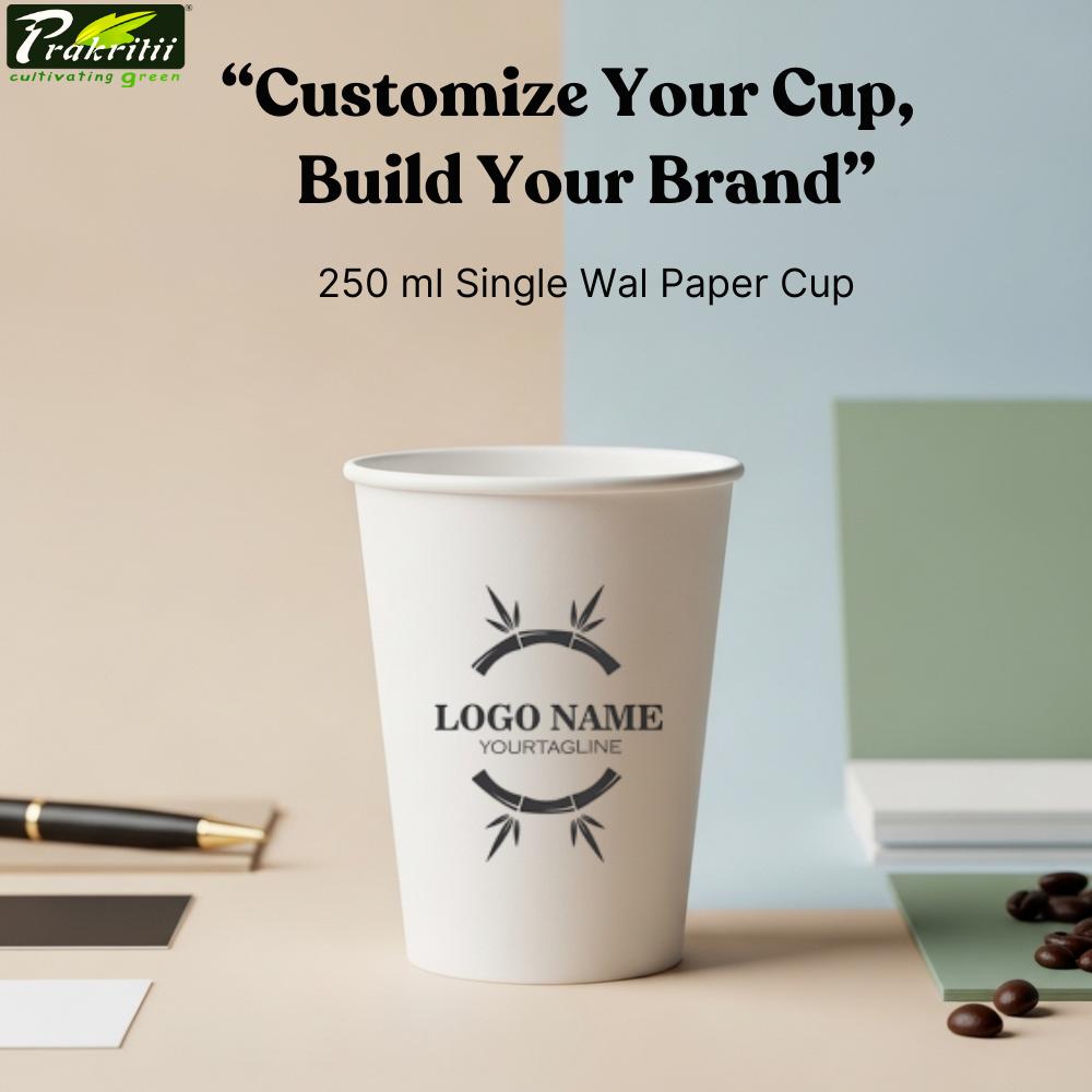 Single Wall Paper Water ,Cold Drink , Tea ,Coffe Disposable Cups 250 mL White_3