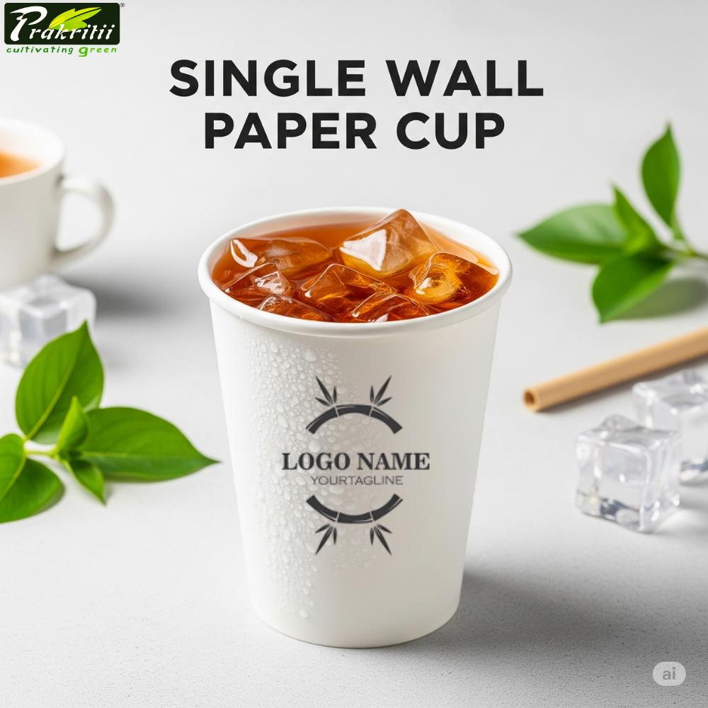 Single Wall Paper Cold Drink Disposable Cups 150 mL White_1