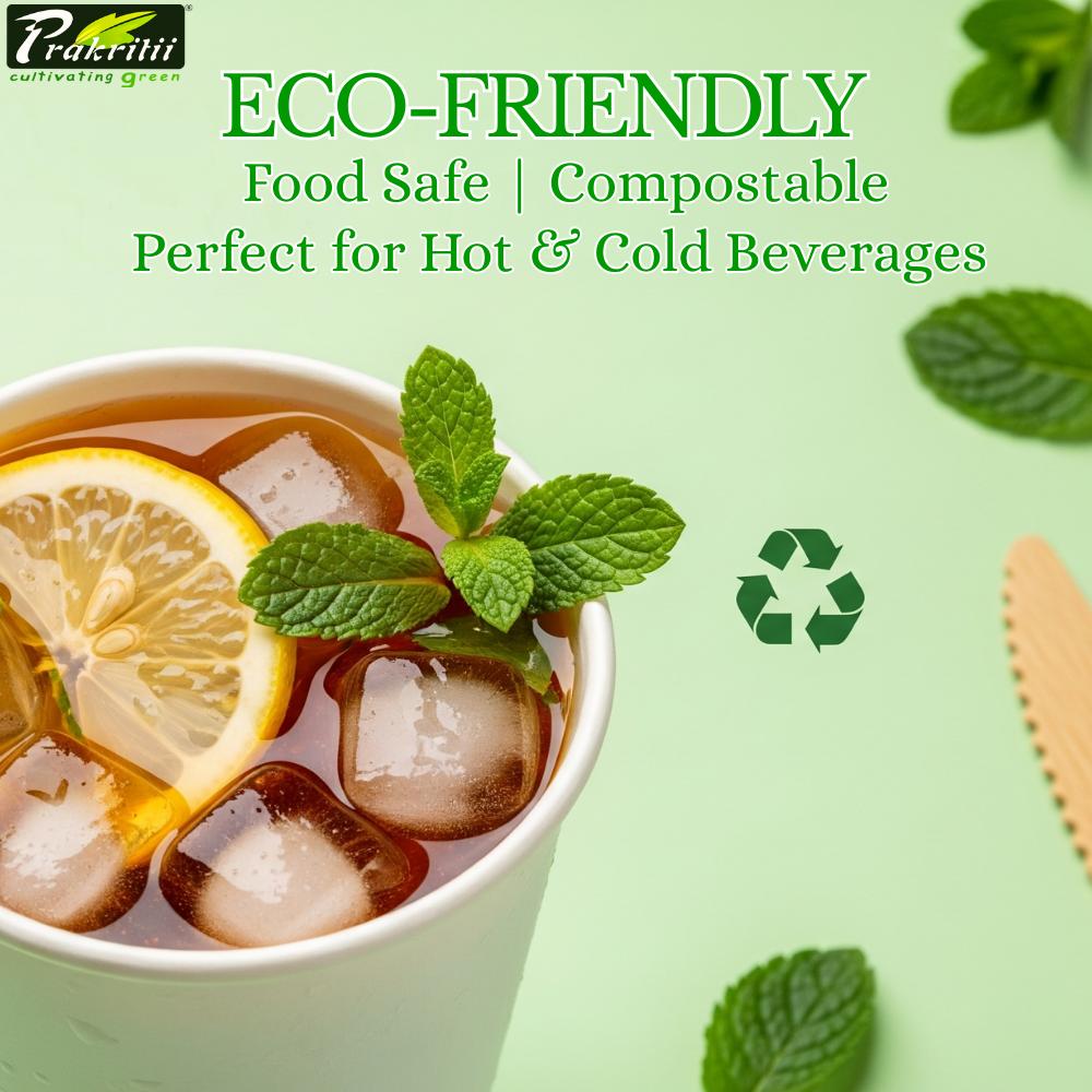 Single Wall Paper Cold Drink Disposable Cups 150 mL White_3