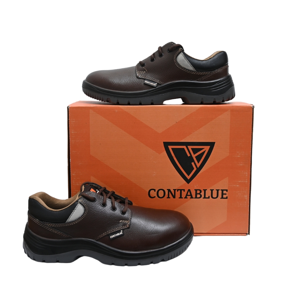 Contablue W201 Real Leather Steel Toe Safety Shoes Brown_3