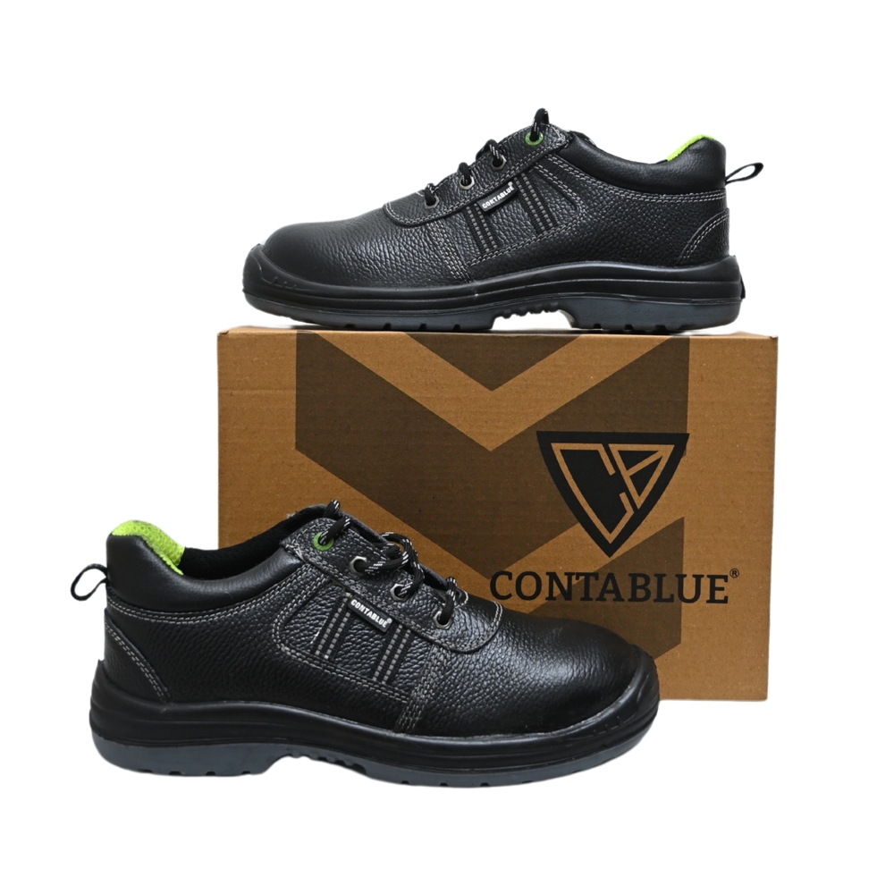 Contablue GG201 Real Leather Steel Toe Safety Shoes Black_3