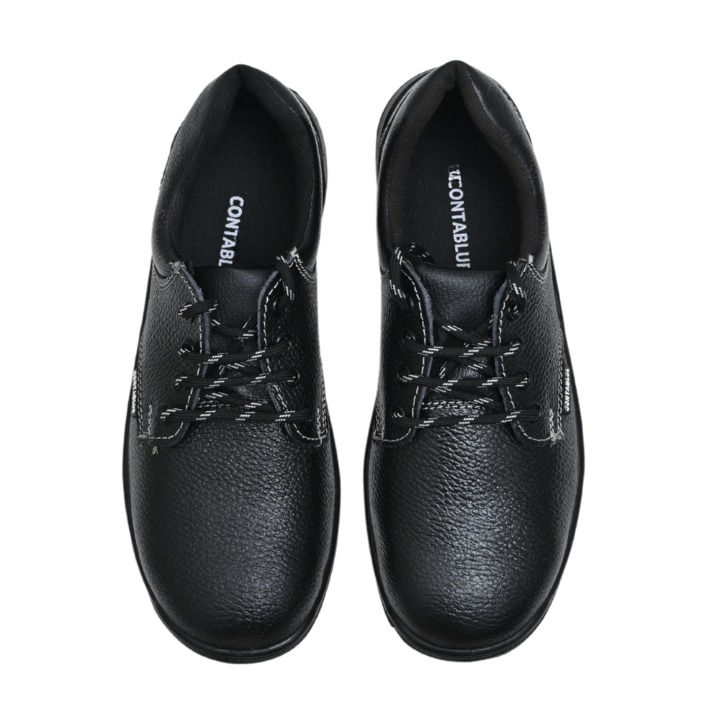 Contablue G101 Real Leather Steel Toe Safety Shoes Black_0