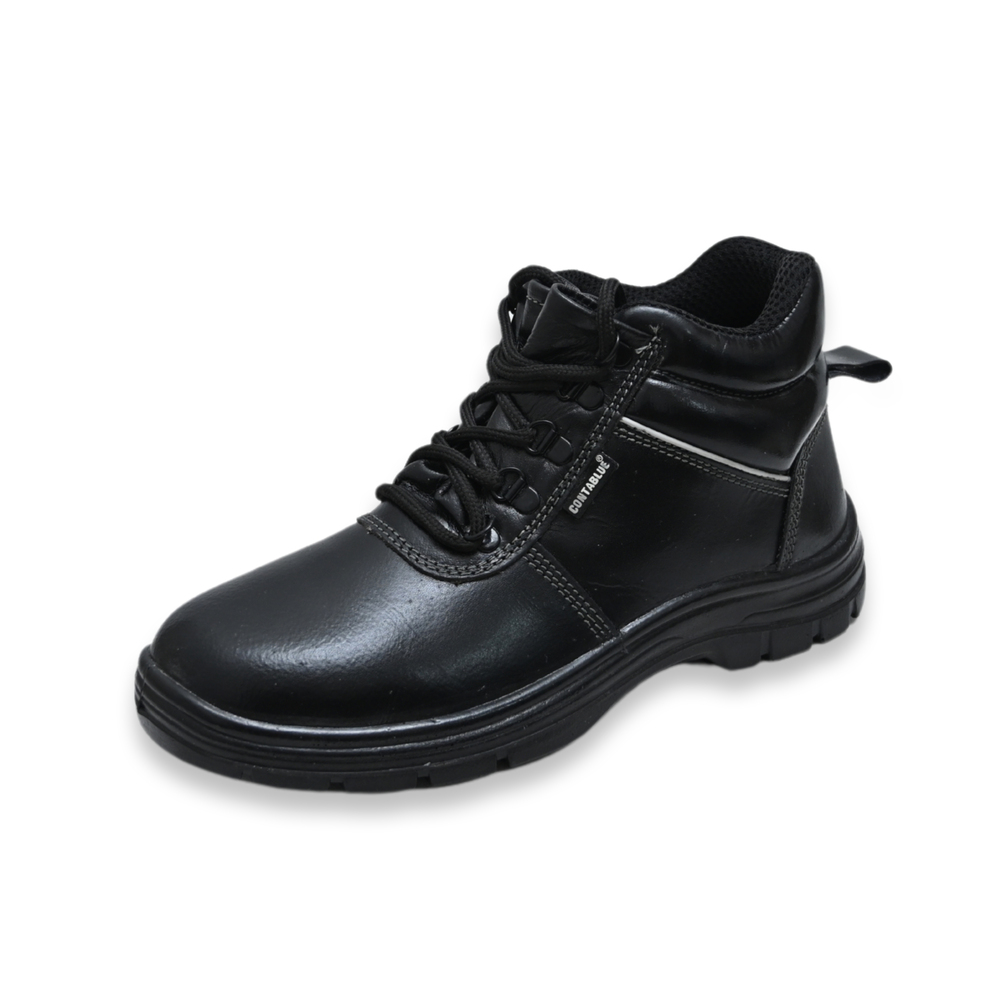Contablue B201 CG Leather Steel Toe Safety Shoes Black_1