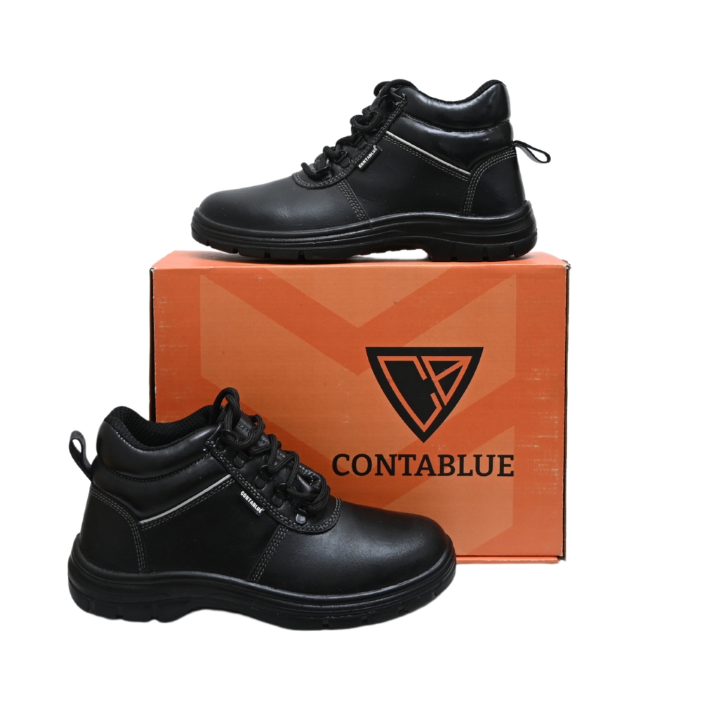 Contablue B201 CG Leather Steel Toe Safety Shoes Black_3