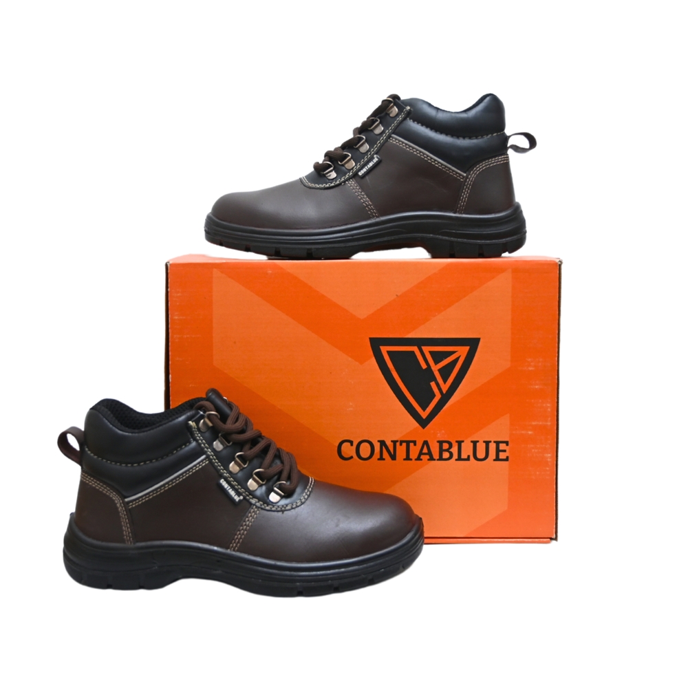 Contablue B201 CG Leather Steel Toe Safety Shoes Brown_3