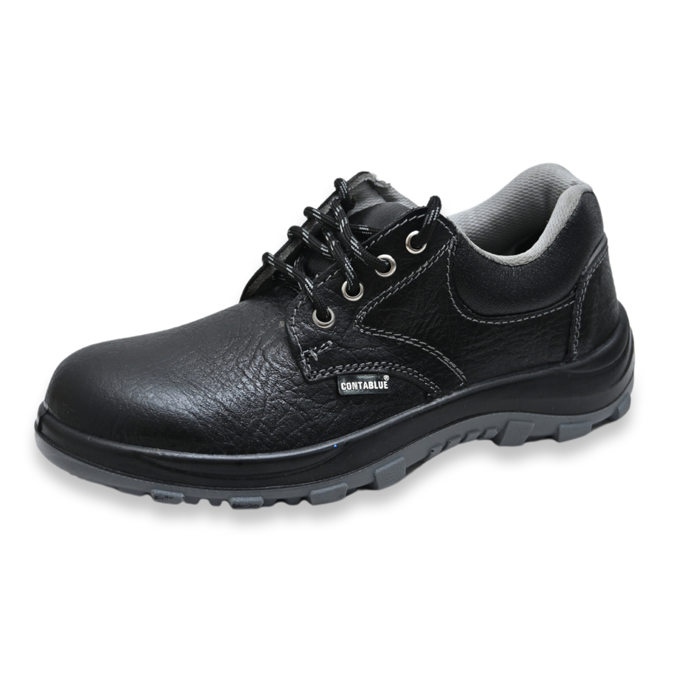 Contablue Panther Real Leather Steel Toe Safety Shoes Black_1