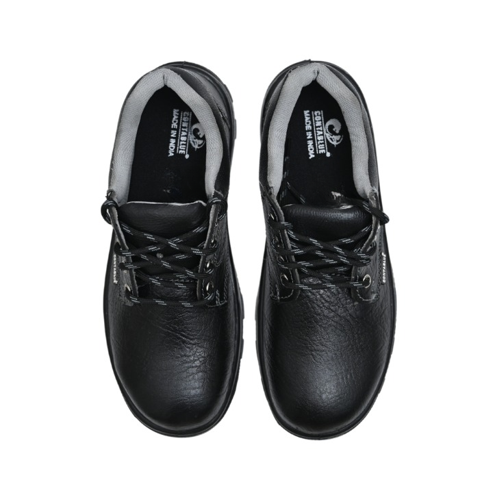 Contablue Panther Real Leather Steel Toe Safety Shoes Black_0