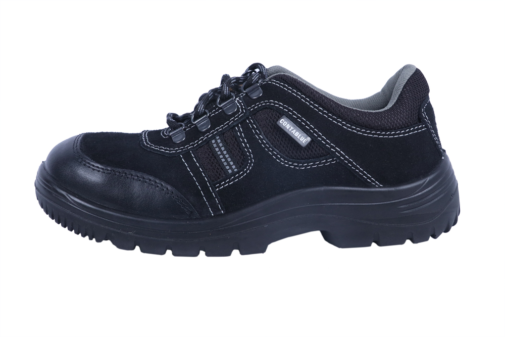Contablue Suede Suede Leather Steel Toe Safety Shoes Black_1