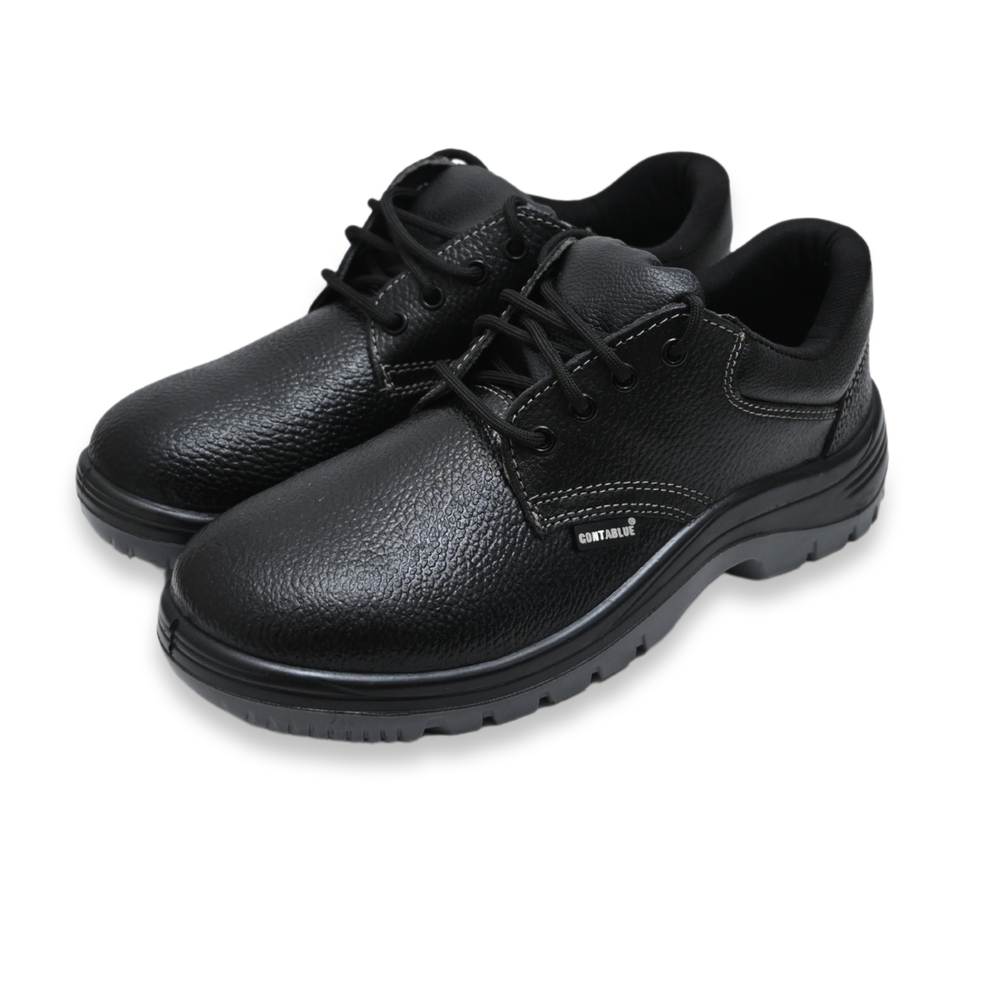 Contablue W201 Real Leather Steel Toe Safety Shoes Black_1
