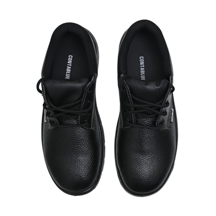 Contablue W201 Real Leather Steel Toe Safety Shoes Black_0
