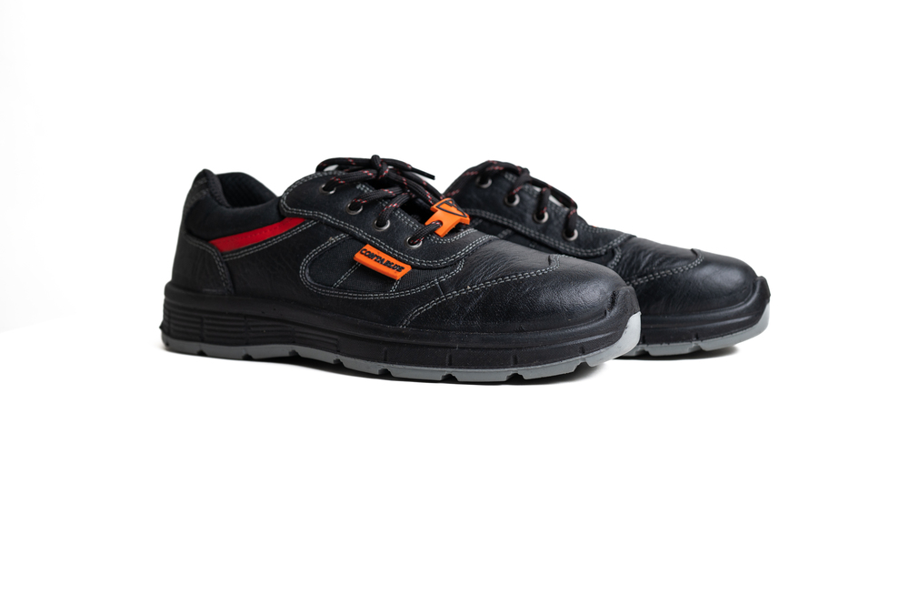 Contablue Bolt CG Leather Steel Toe Safety Shoes Black and Red_2