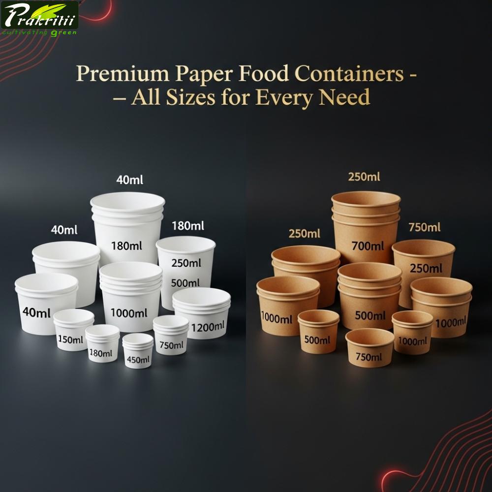 Paper Disposable Bowls Round 5 inch Brown_2