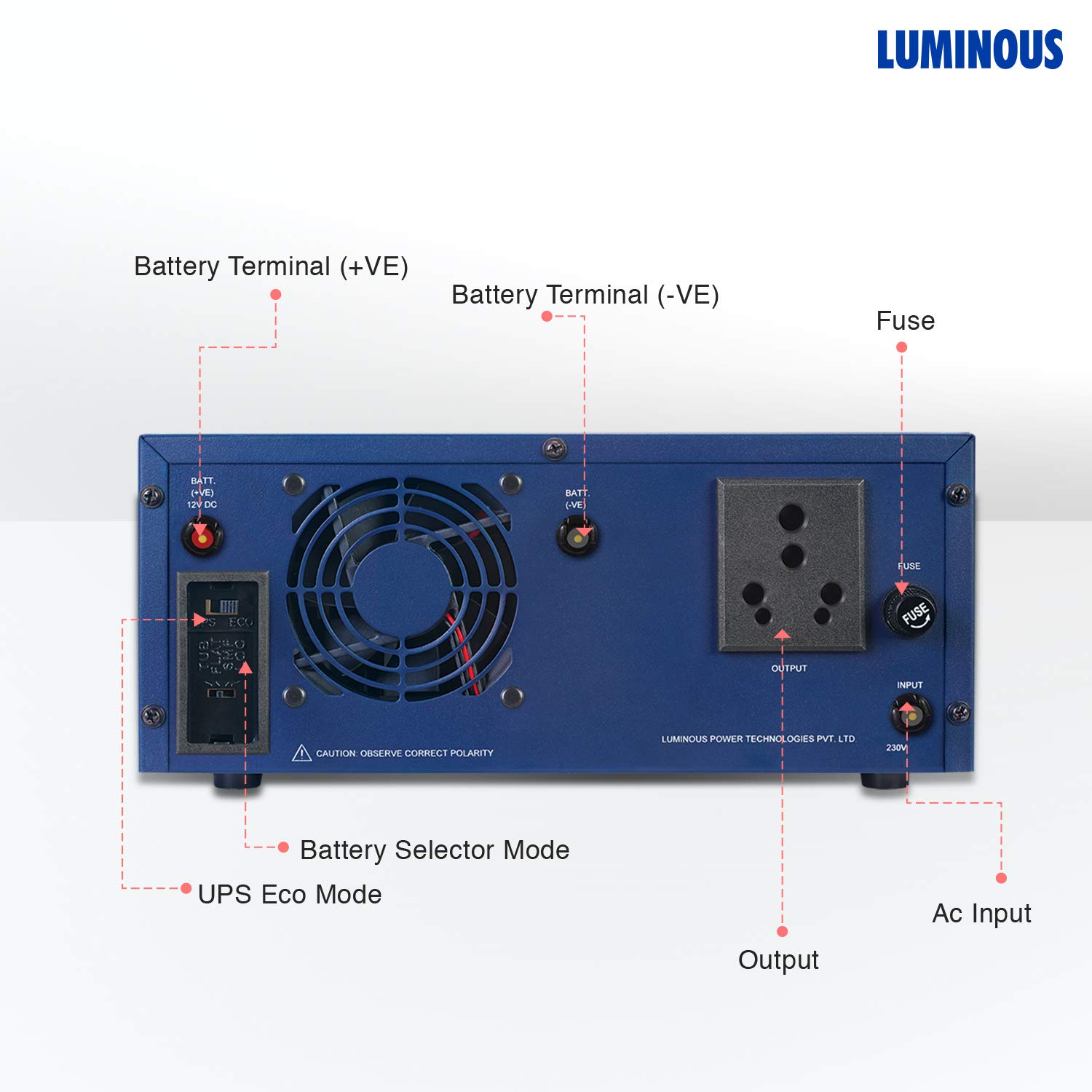 LUMINOUS Eco Watt Neo 1050 756 W 900 VA Modified Sine Wave Inverter_3