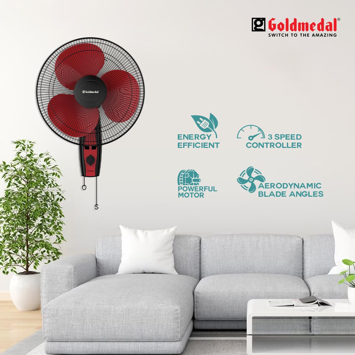 Goldmedal Dyno 400 mm 3 Blades Wall Fan_1