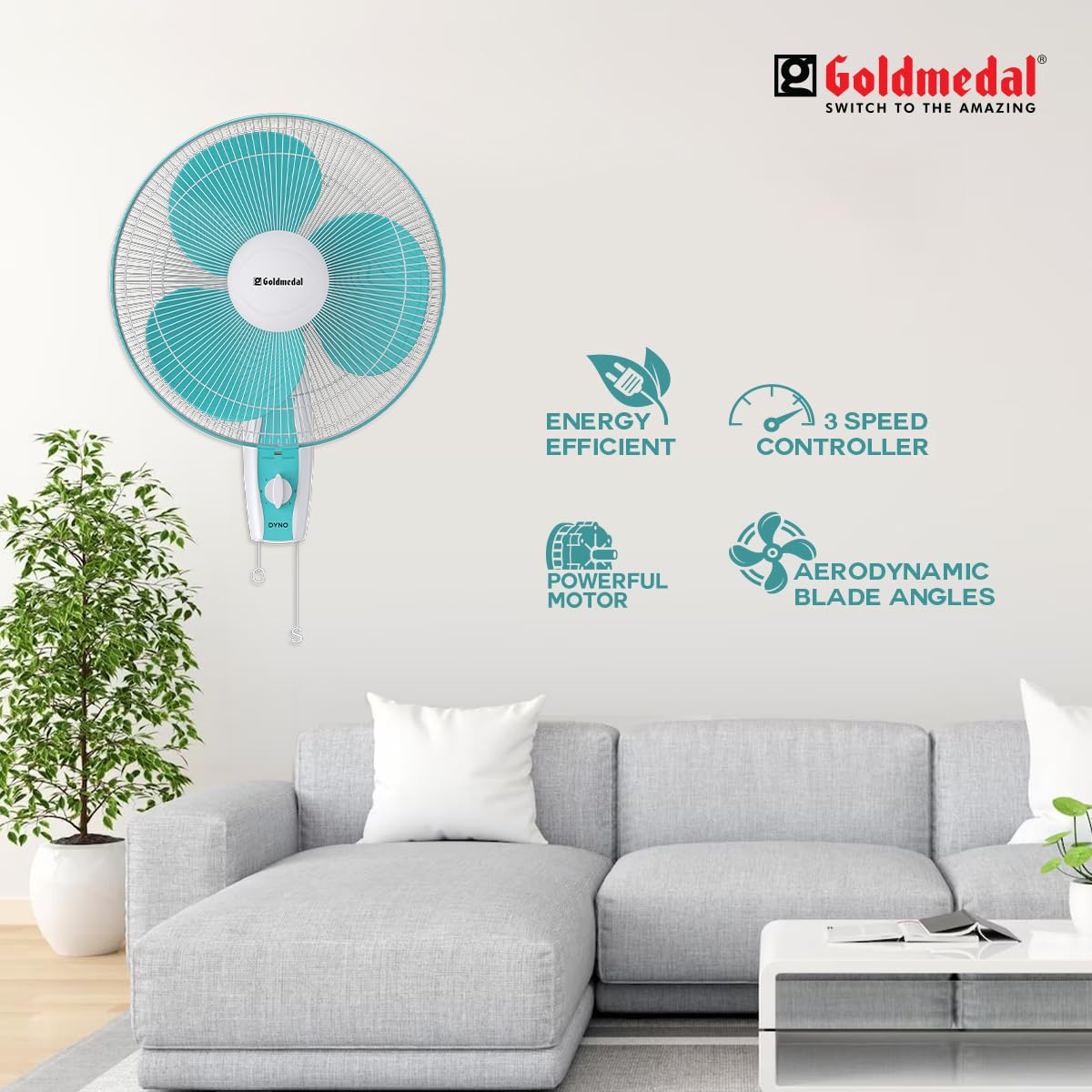 Goldmedal Dyno 400 mm 3 Blades Wall Fan_1