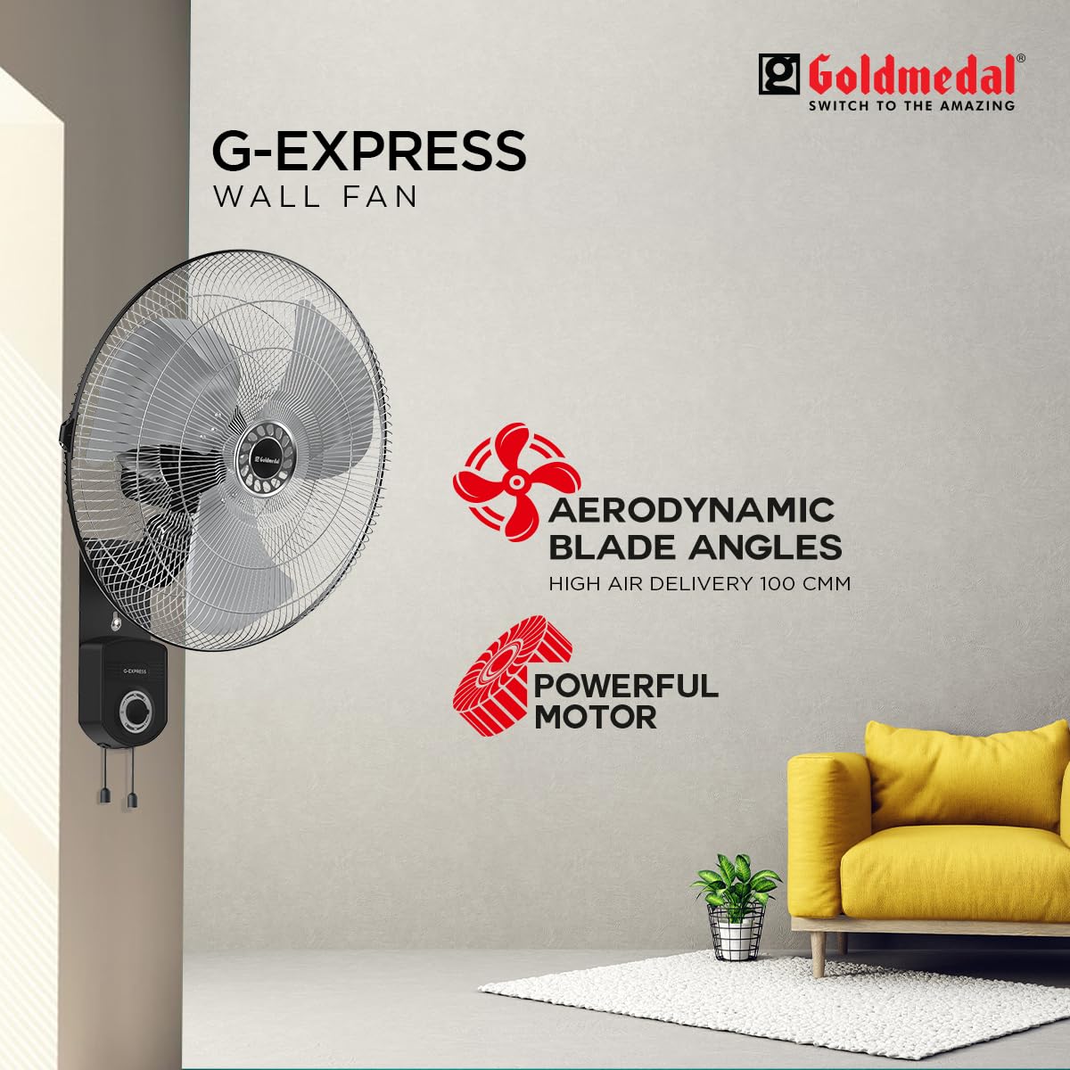 Goldmedal G-Express 450 mm 3 Blades Wall Fan_2