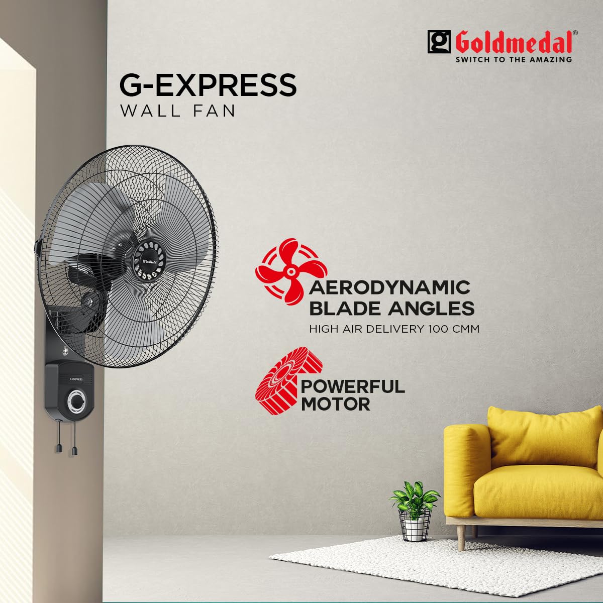 Goldmedal G-Express 450 mm 3 Blades Wall Fan_2