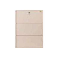 Mild Steel 3 Shelves Shoe Rack 12 Pairs 41 x 30 x 5.5 inch Cream_0