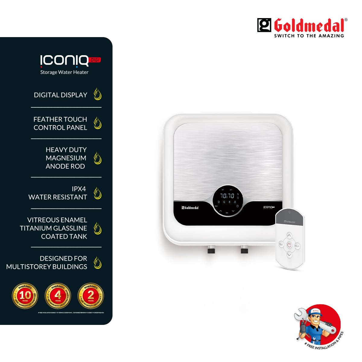 Goldmedal Iconiq Digi 15 L 5 Star Storage Geysers_1