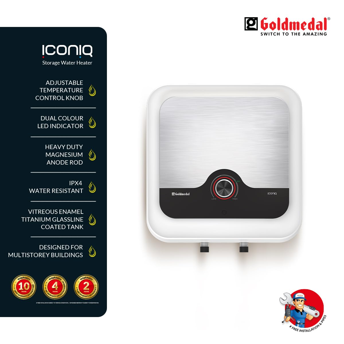Goldmedal Iconiq 10 L 5 Star Storage Geysers_1