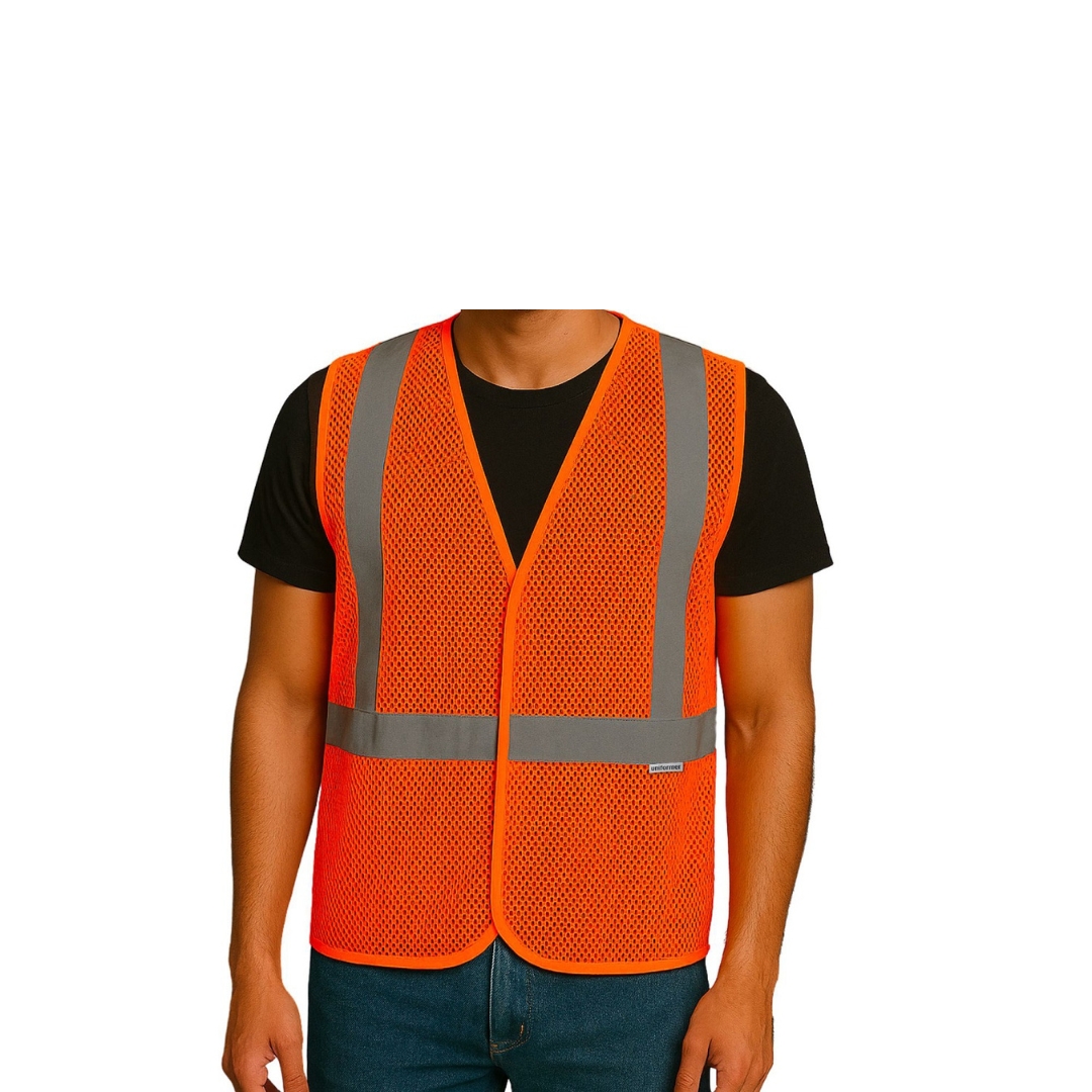 Uniformer Polyester Safety Jackets Free Size U-SJ1-004 Reflective Orange_4