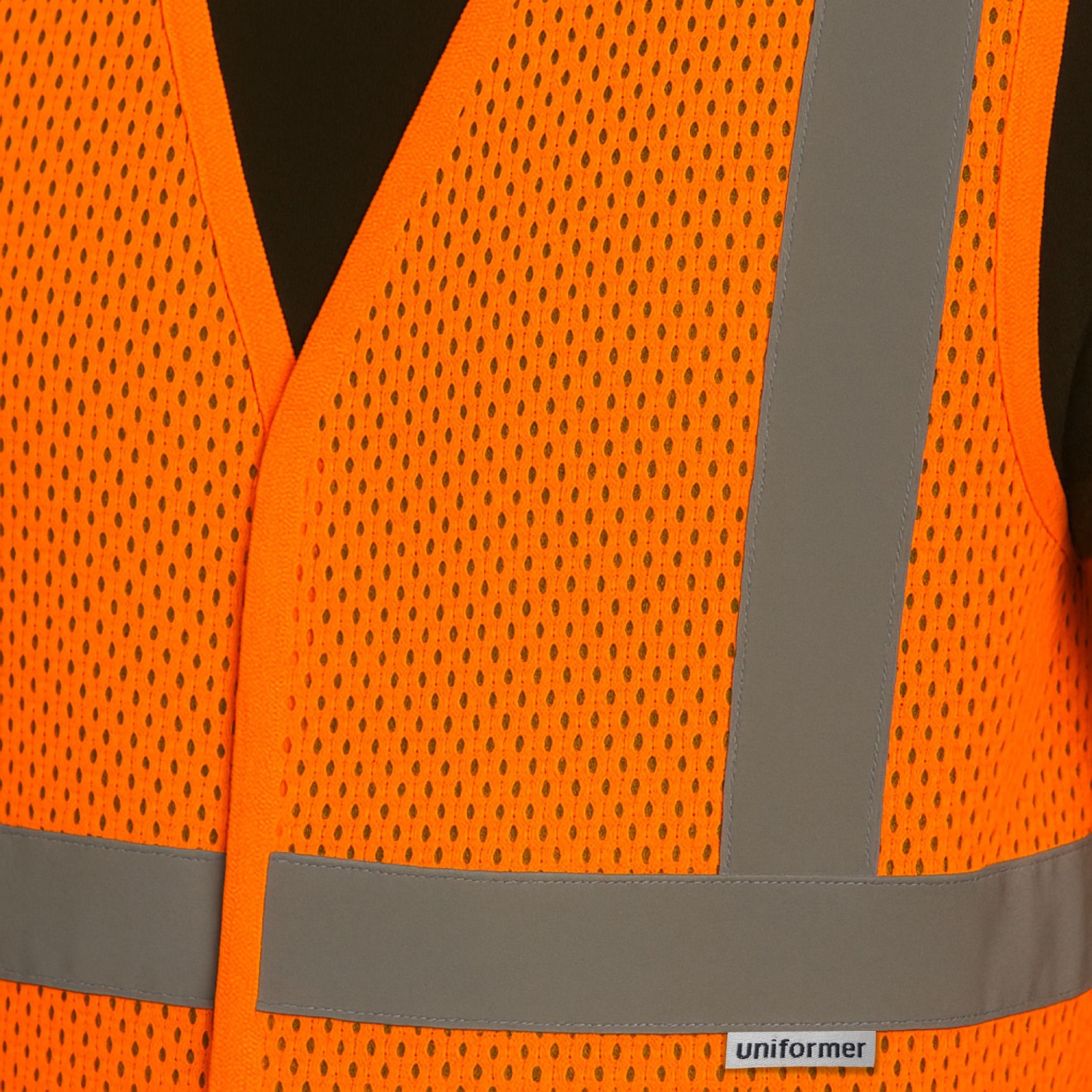 Uniformer Polyester Safety Jackets Free Size U-SJ1-004 Reflective Orange_3