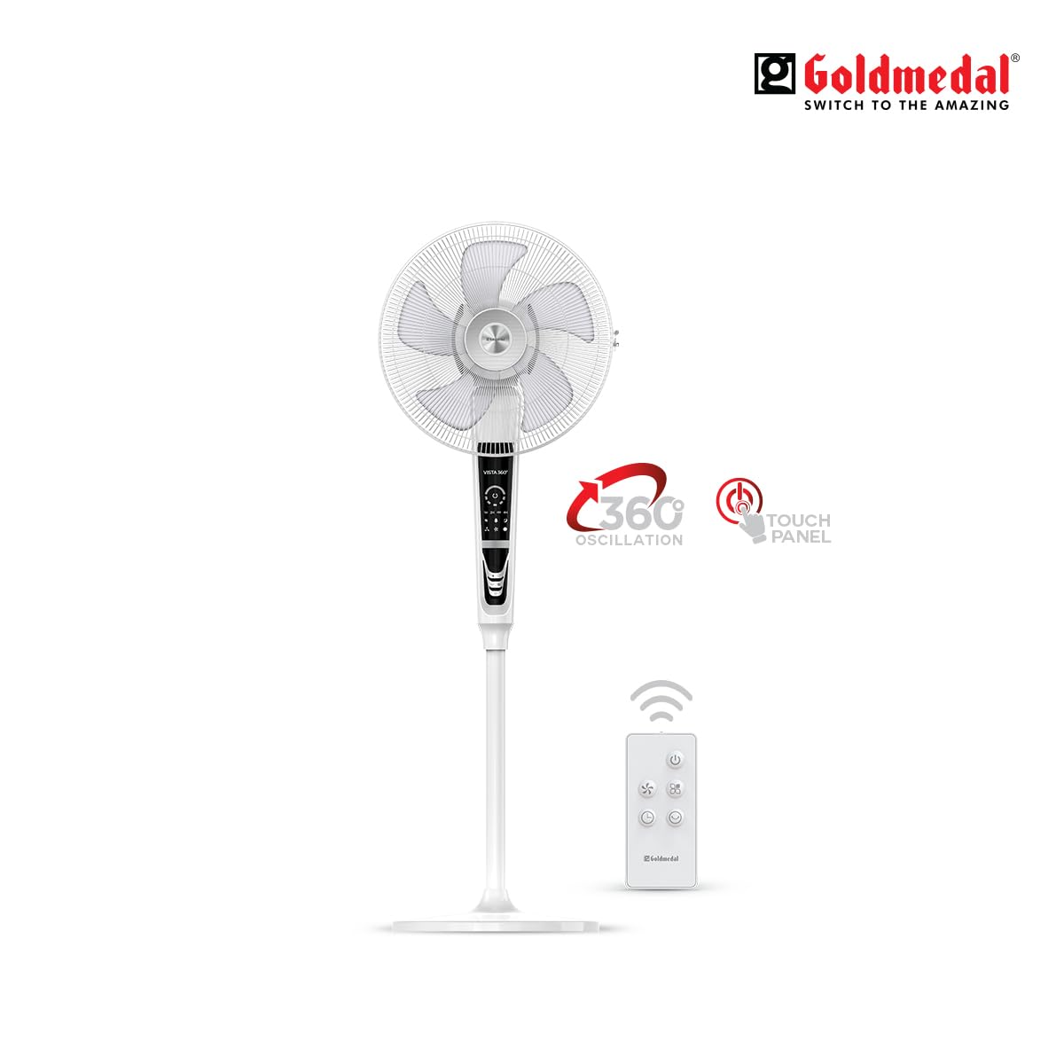 Goldmedal Vista 360 400 mm White Pedestal Fan_2