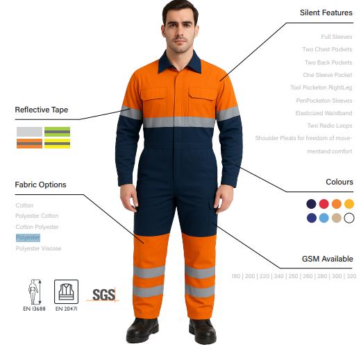 BM Full Sleeves Polyester Viscose Safety Suit_1