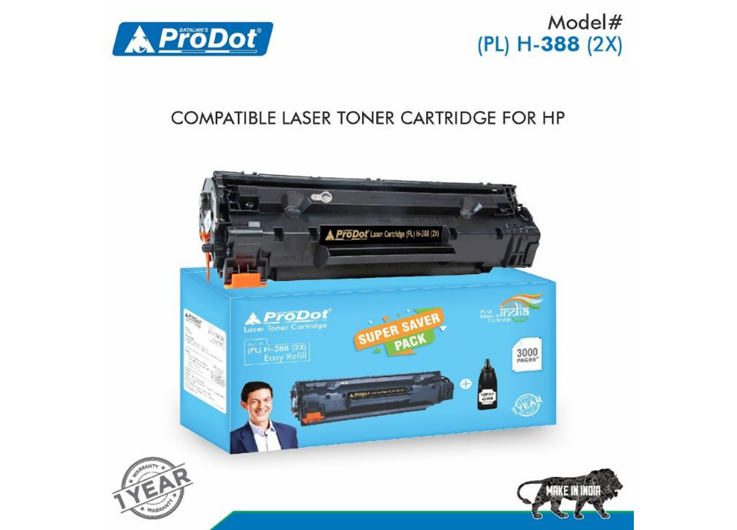 ProDot Black Laser Toner HP CC388A Compatible Ink Cartridge_1
