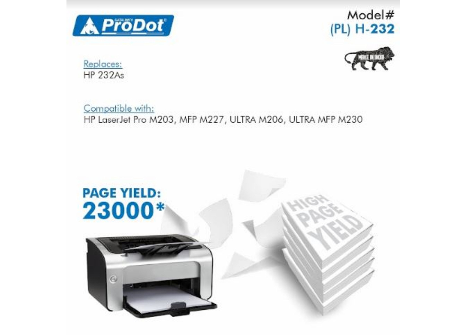 ProDot Black Laser Toner HP, Canon CF232A, CRG 051 Compatible Ink Cartridge_3