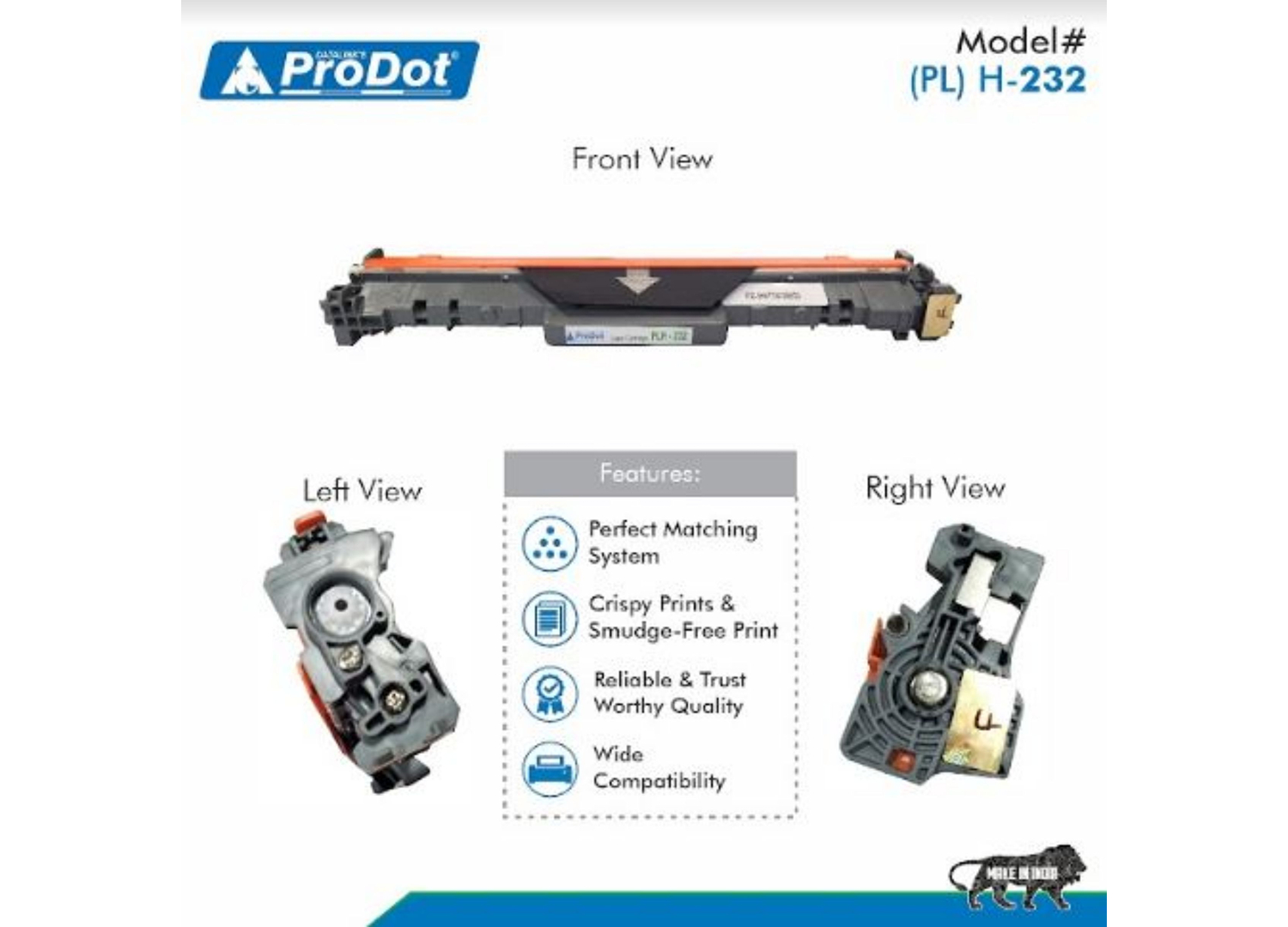 ProDot Black Laser Toner HP, Canon CF232A, CRG 051 Compatible Ink Cartridge_4