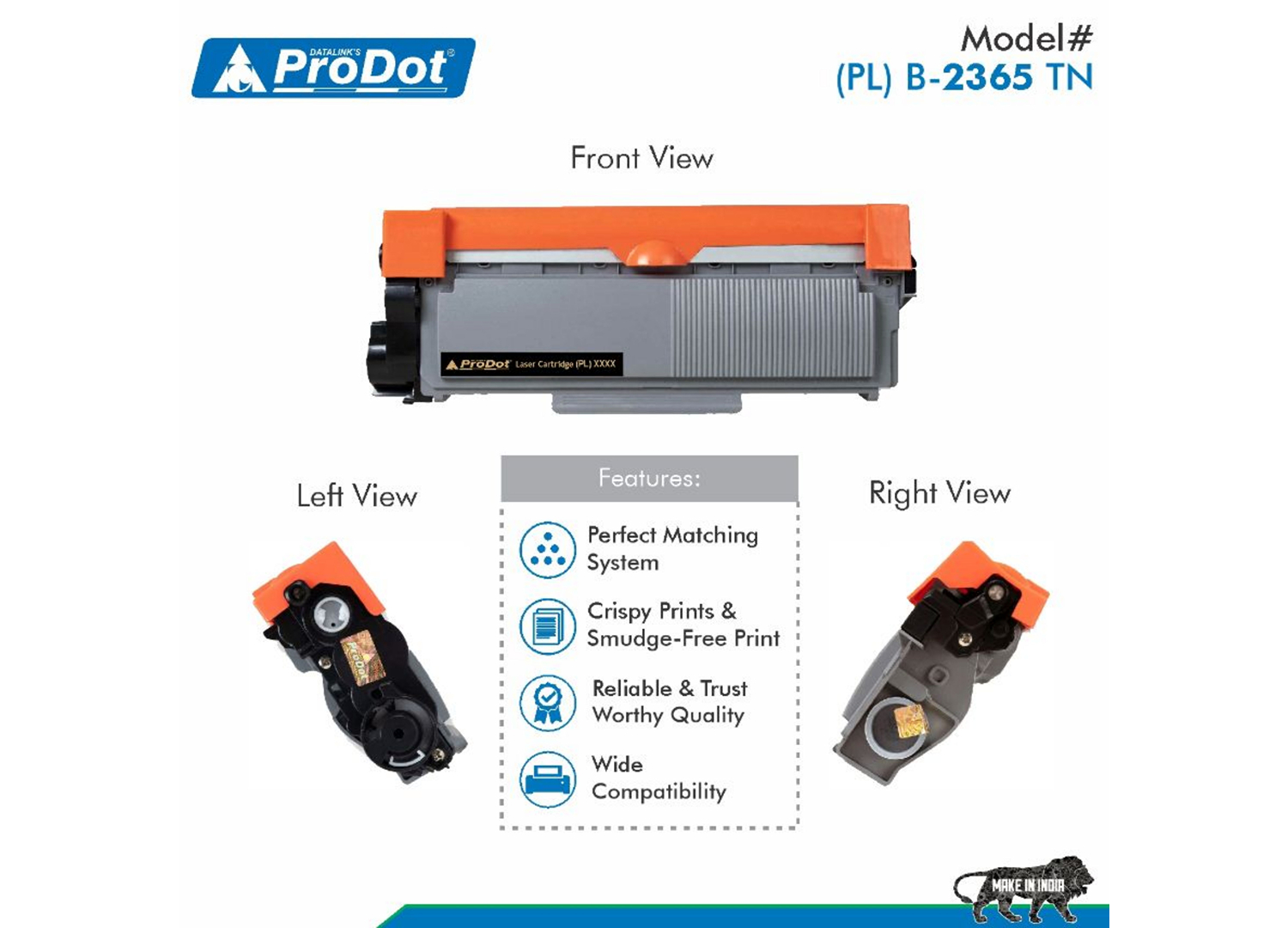 ProDot Black Laser Toner Brother TN-2365/TN-660 Compatible Ink Cartridge_3