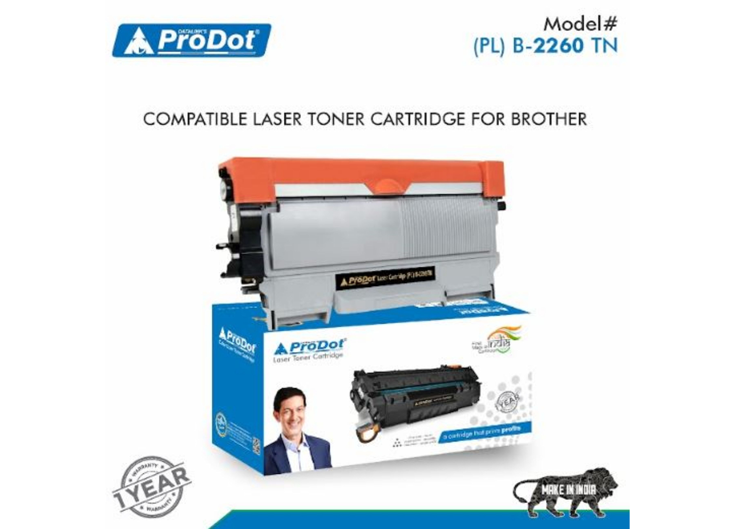 ProDot Black Laser Toner Brother TN-2260/TN-450 Compatible Ink Cartridge_1