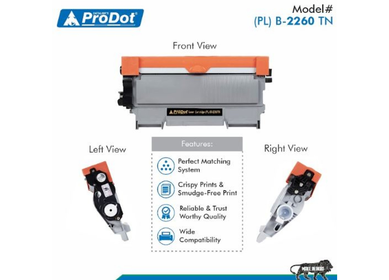 ProDot Black Laser Toner Brother TN-2260/TN-450 Compatible Ink Cartridge_3