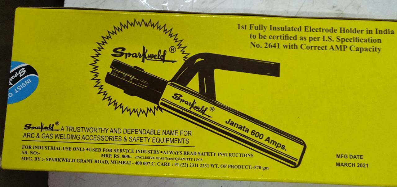 Sparkweld 600 A Welding Holders JANATA 600AMPS 70 mm 6.3 mm_1